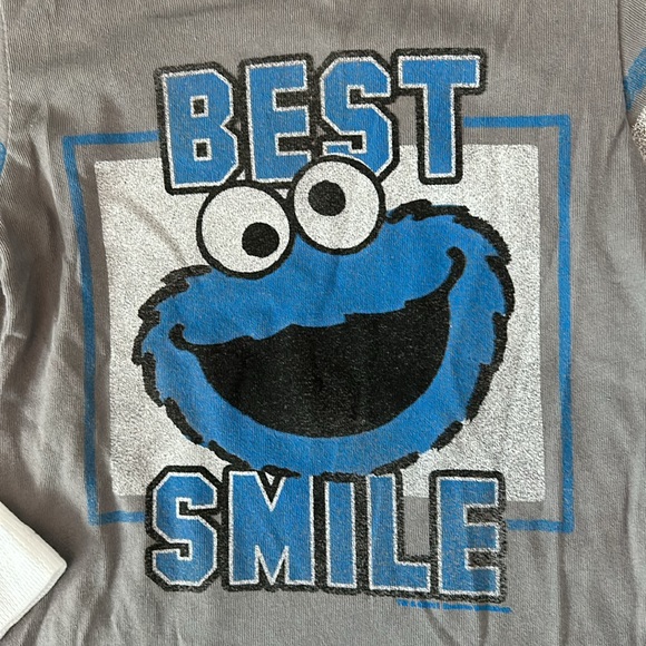 Cookie Monster Best Smile Long Sleeve Layered Shirt 3T / NWOT - Picture 3 of 7